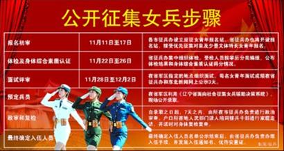 6日起辽宁省公开征<em>女兵</em> 文体特长兵<em>面试</em>加30分